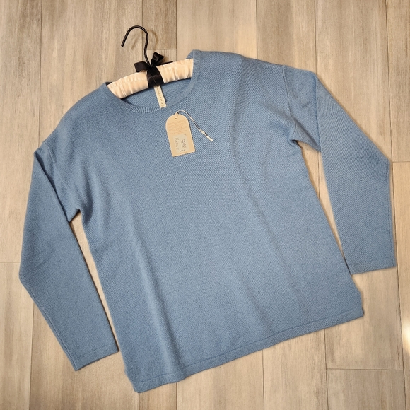 Van Winkle Sweater Women's S Pastel Blue 100% Cashmere Pullover Luxury New $200 - Picture 2 of 10